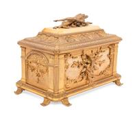 A Continental Marble and Gilt Bronze Table Casket
