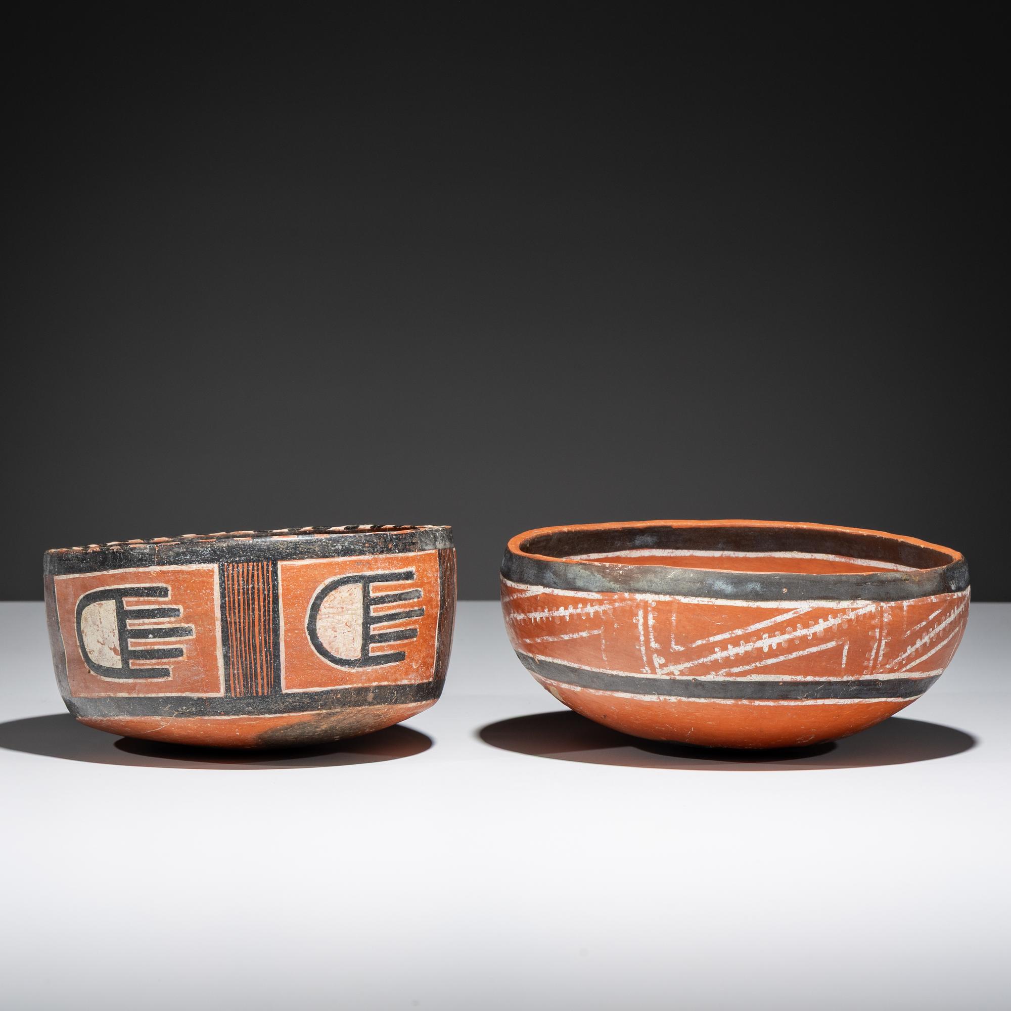 Ancestral Pueblo, Four Mile Polychrome Pottery Bowls