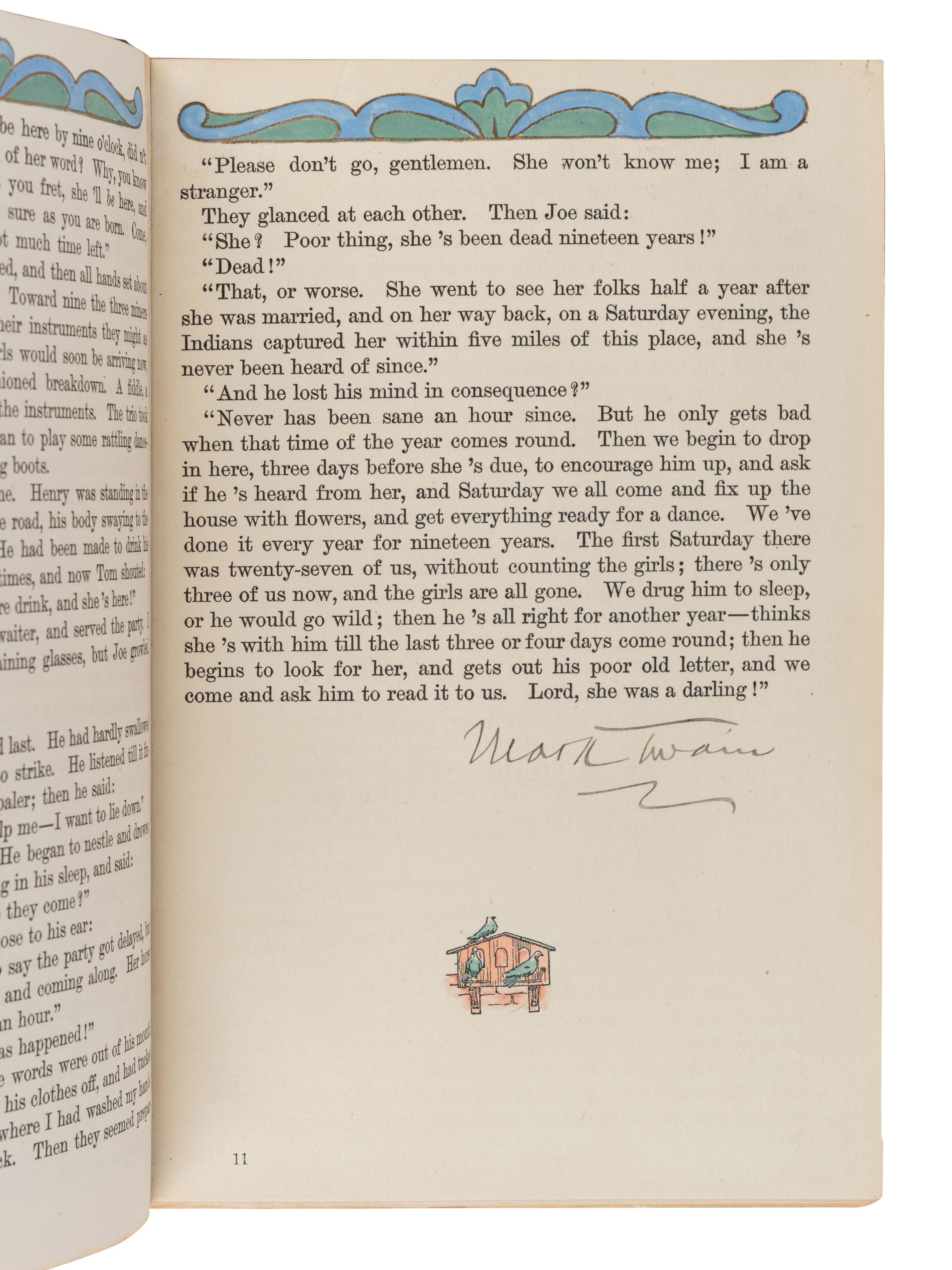 [BINDINGS] -- [CLEMENS, Samuel Langhorne ("Mark Twain") (1835-1910).]. JOHNSON, Rossiter, editor-in-chief. Authors Digest the World’s Great Stories in Brief. N.p.: Authors Press, [1908].