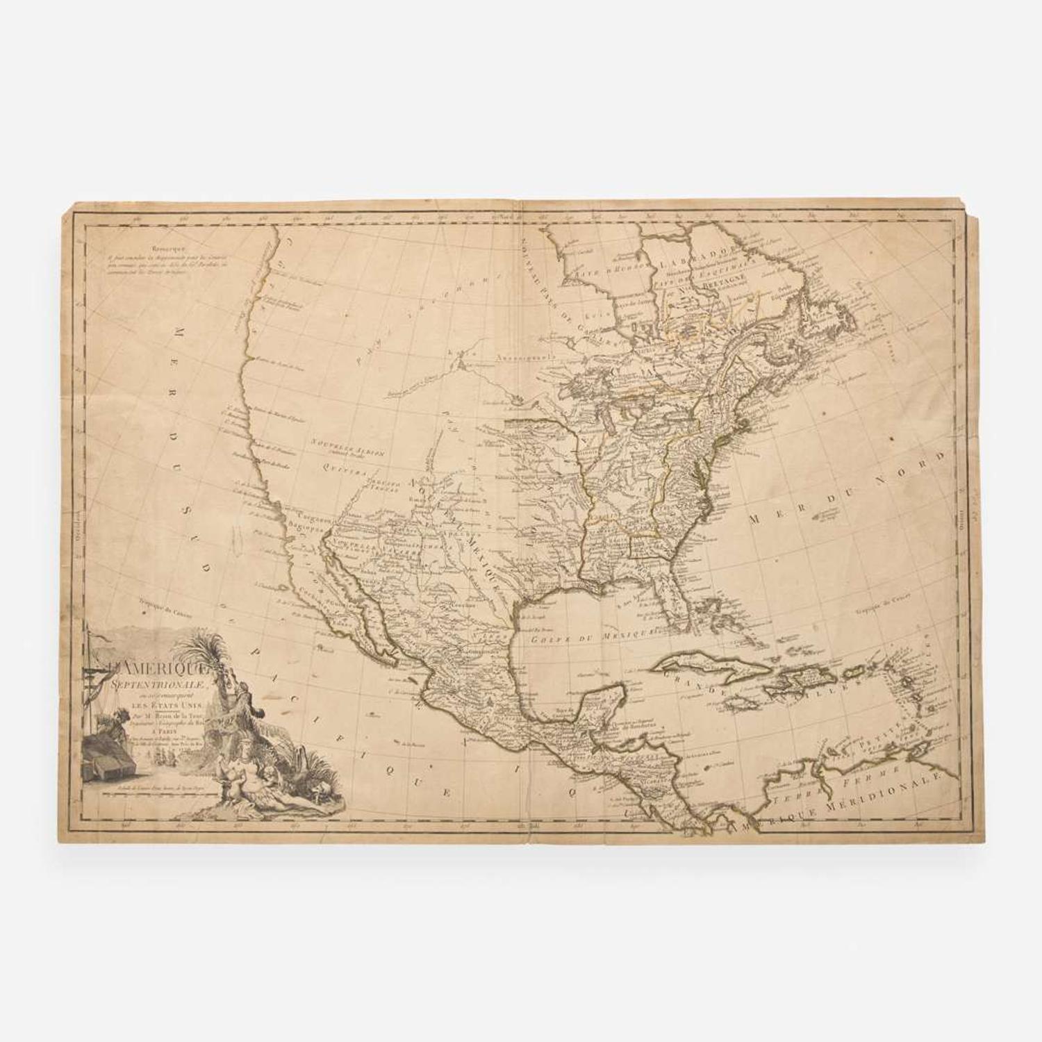 [Maps & Atlases] Tour, (Louis) Brion de la L'Amerique Septentrionale, ou se remarquent les Etats Unis.