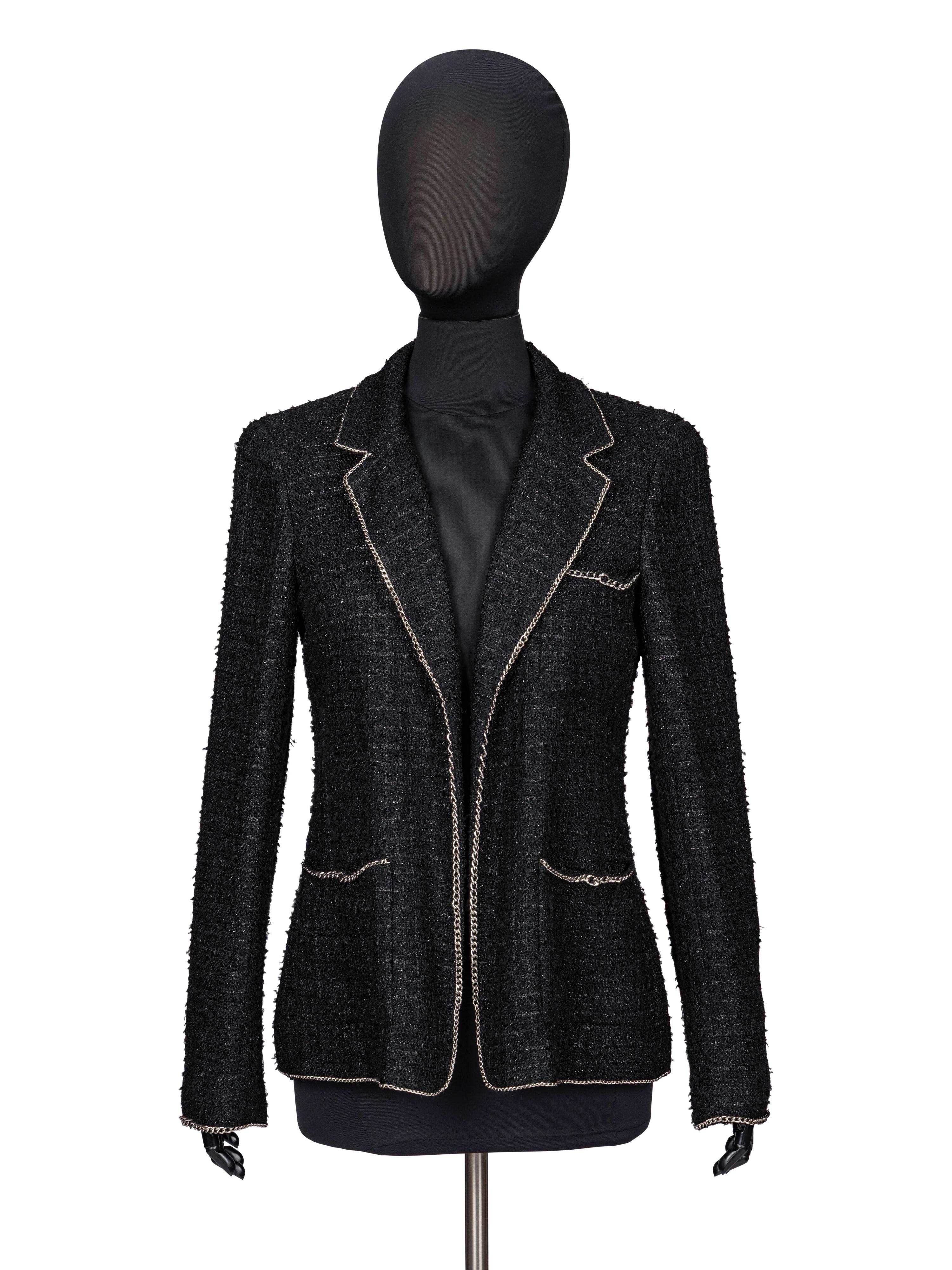 Chanel, Chain-Trimmed Tweed Blazer