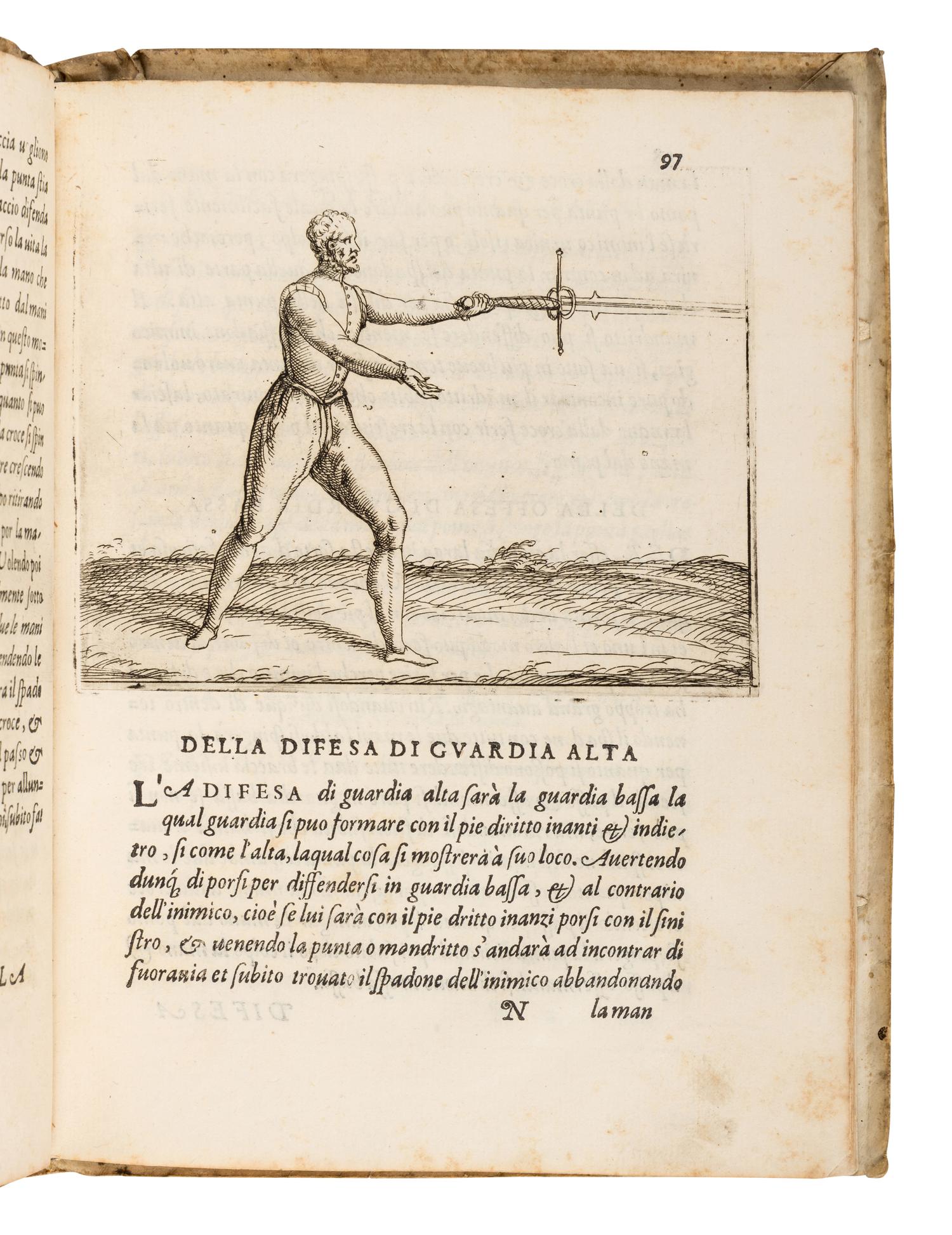 GRASSI, Giacomo di. Ragione di Adoprar sicuramente l'arme si da offesa, come da difesa, con un Trattato dell'inganno et con un modo di essercitarsi da se stesso, per acquistare forza, giudicio et prestezza . Venice: Giordano Ziletti, 1570.