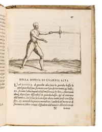 GRASSI, Giacomo di. Ragione di Adoprar sicuramente l'arme si da offesa, come da difesa, con un Trattato dell'inganno et con un modo di essercitarsi da se stesso, per acquistare forza, giudicio et prestezza . Venice: Giordano Ziletti, 1570.
