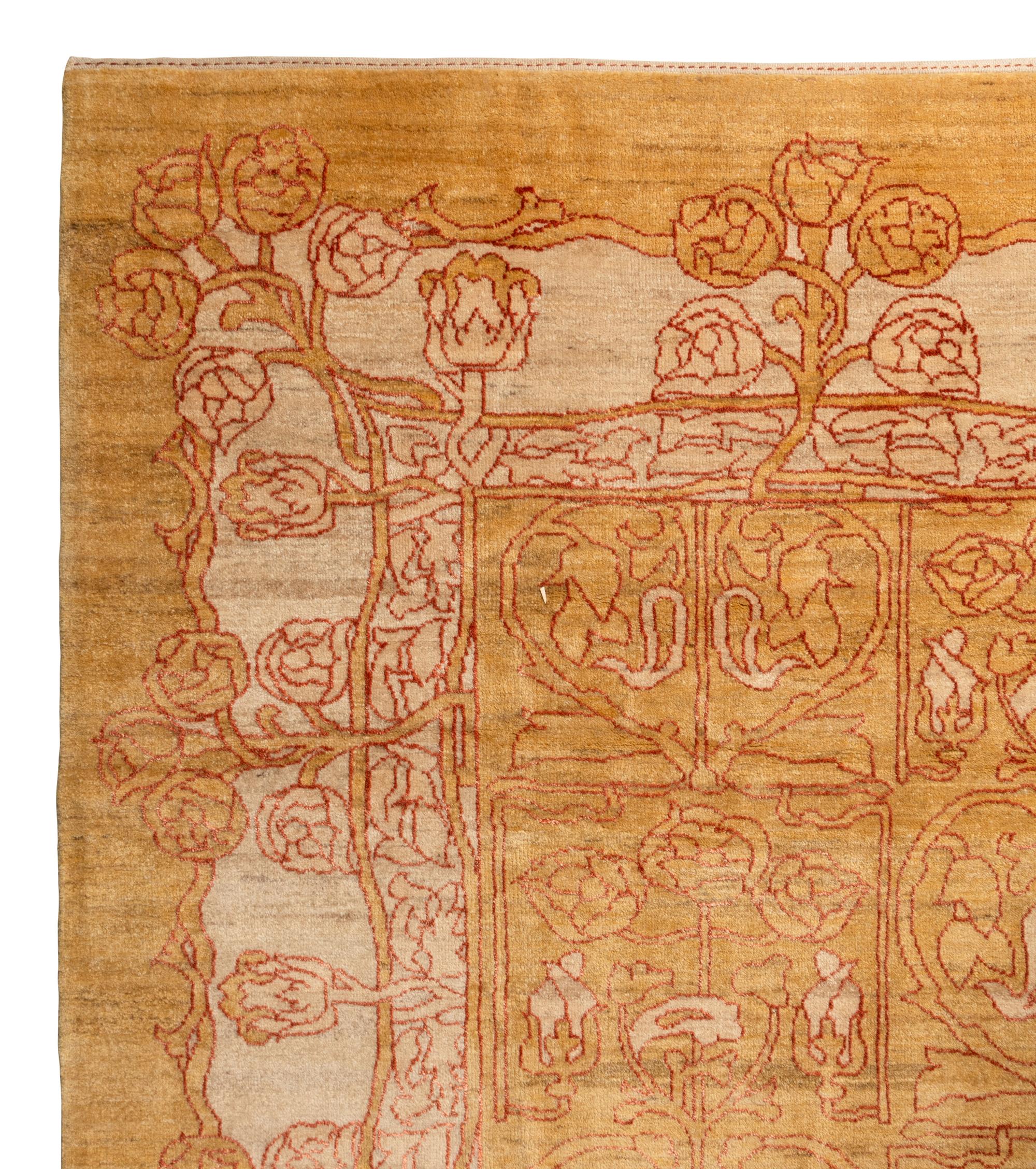 A Contemporary Persian Wool and Silk Rug