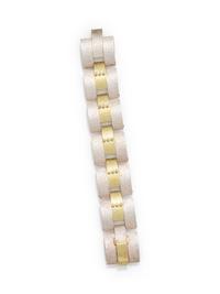 YELLOW GOLD, STERLING SILVER AND DIAMOND BRACELET