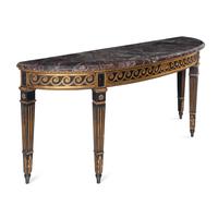A Neoclassical Style Parcel Gilt Marble-Top Console Table