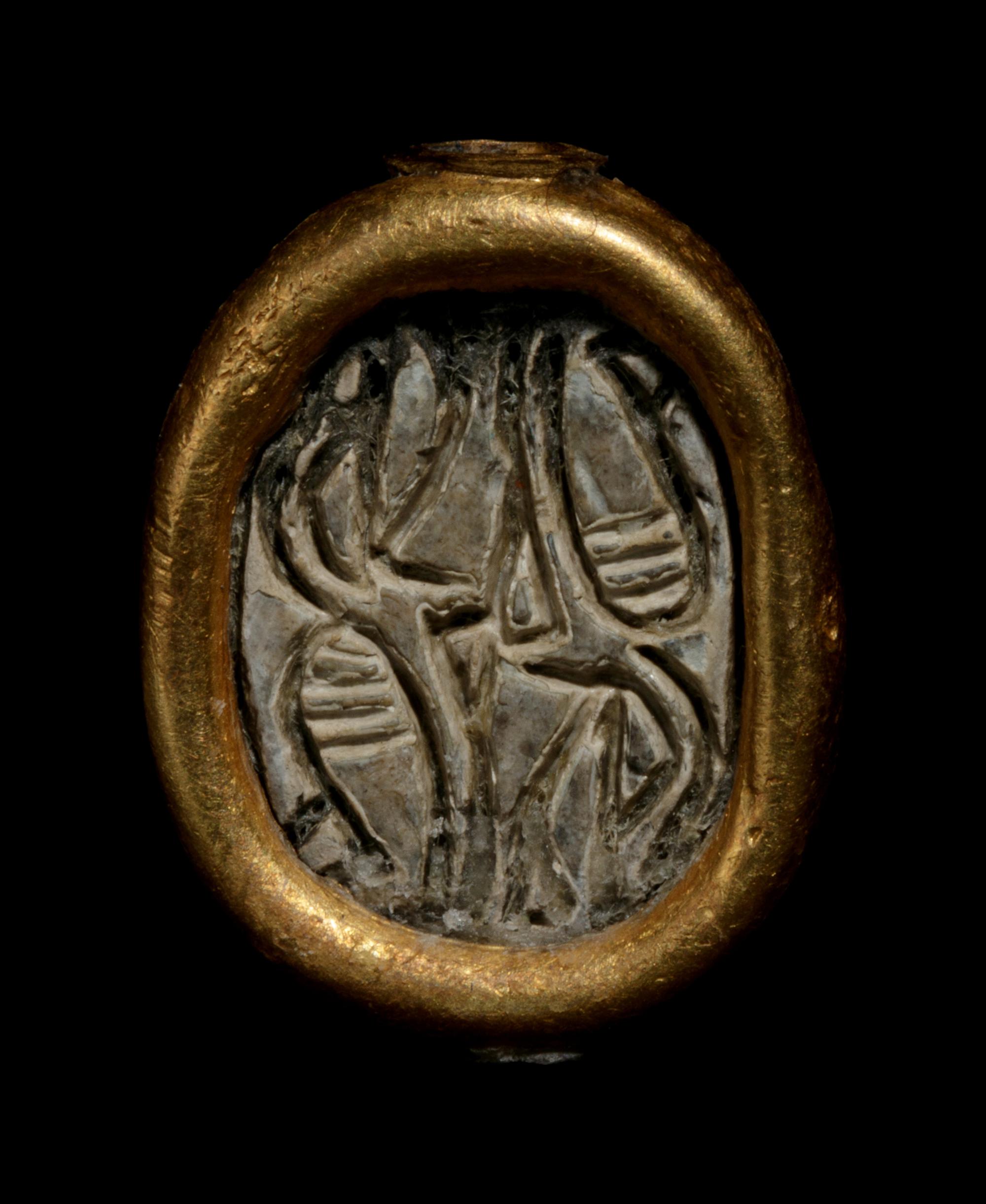 Three Egyptian Steatite and Faience Scarabs