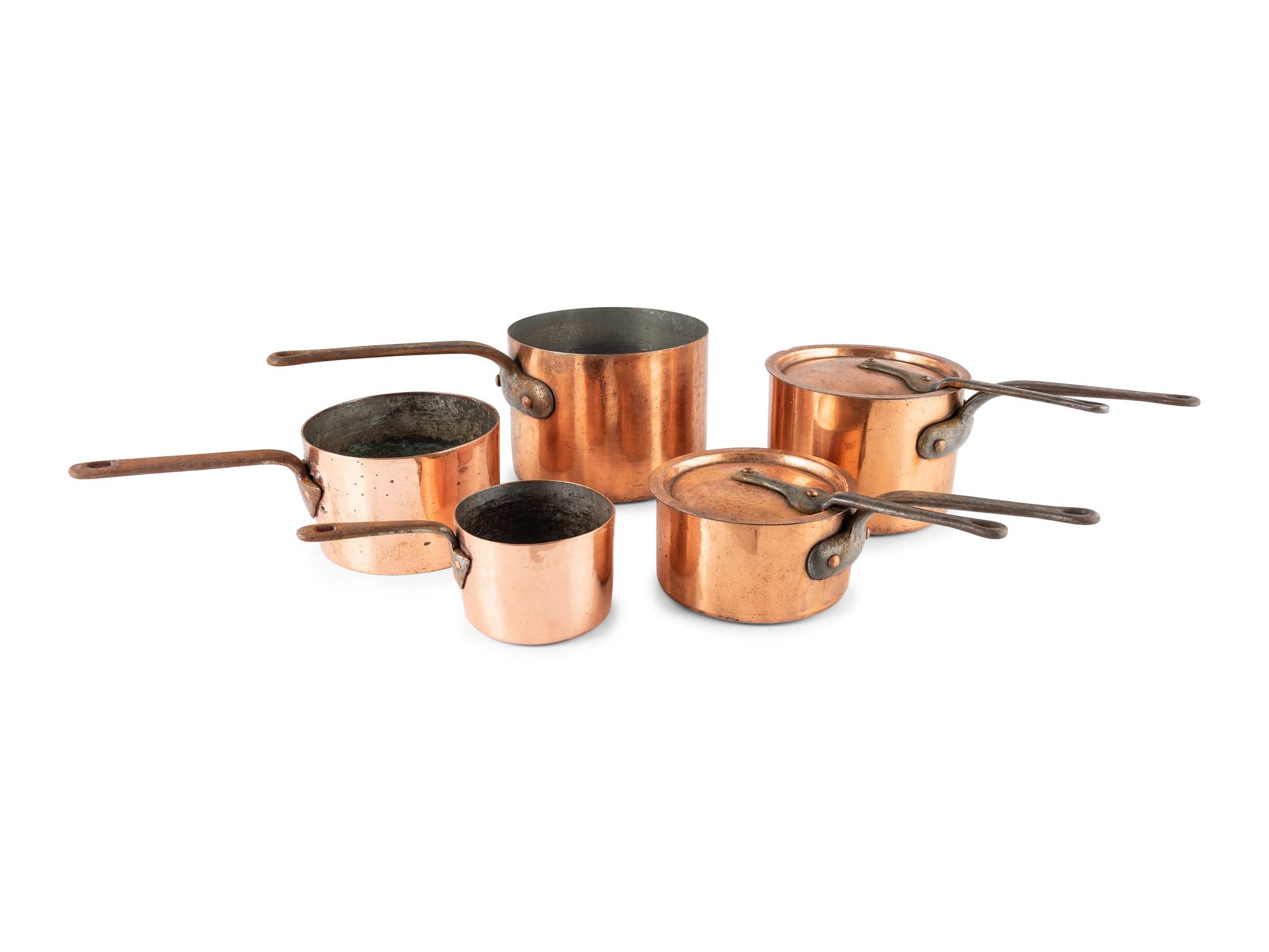 Nine Copper Cooking Vessels