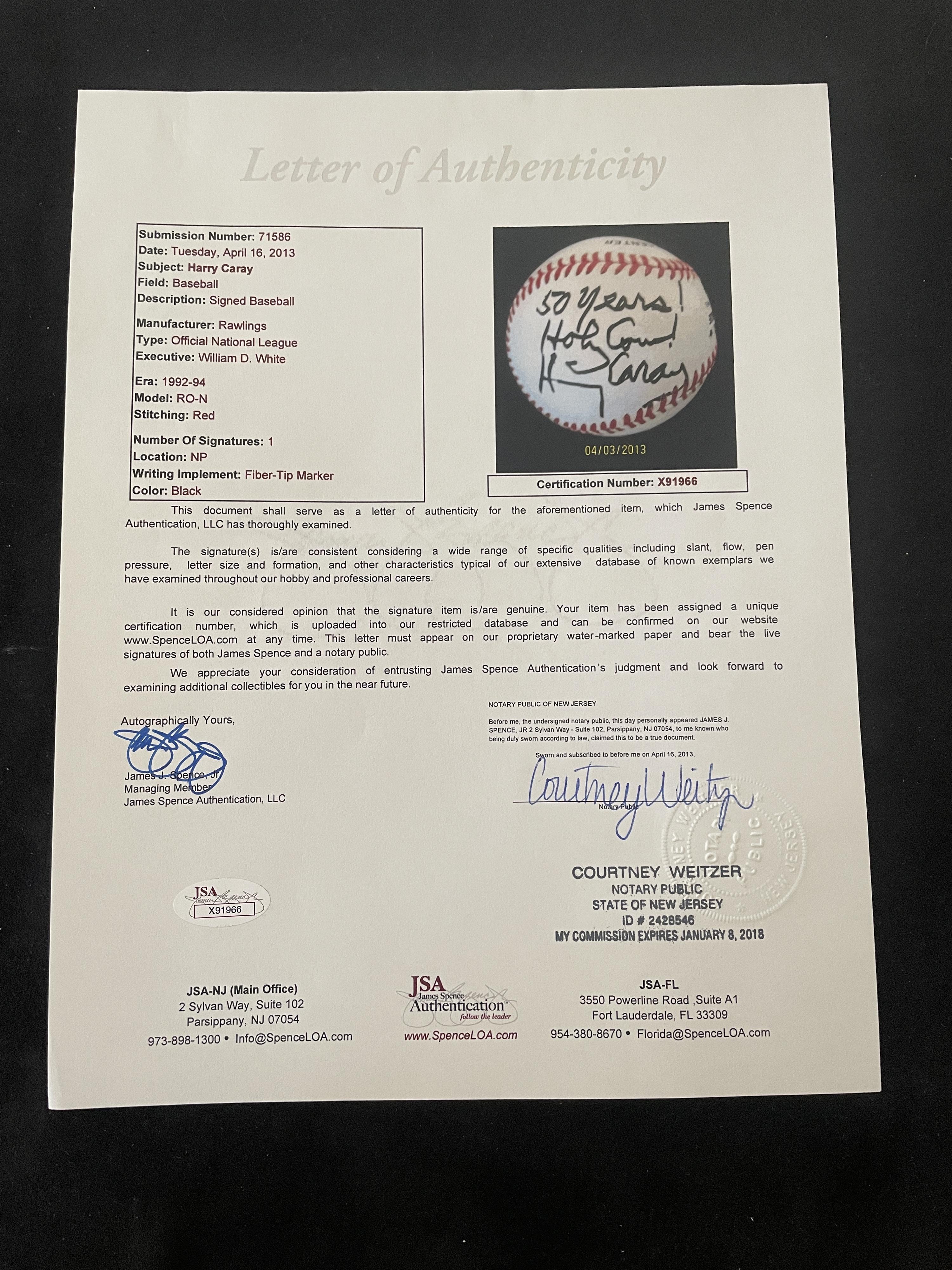 A Collection of Chicago Cubs Announcer Signed Autograph Baseballs - Harry Caray and Jack Brickhouse (JSA)