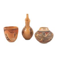 Trio of Hopi Pottery Vases