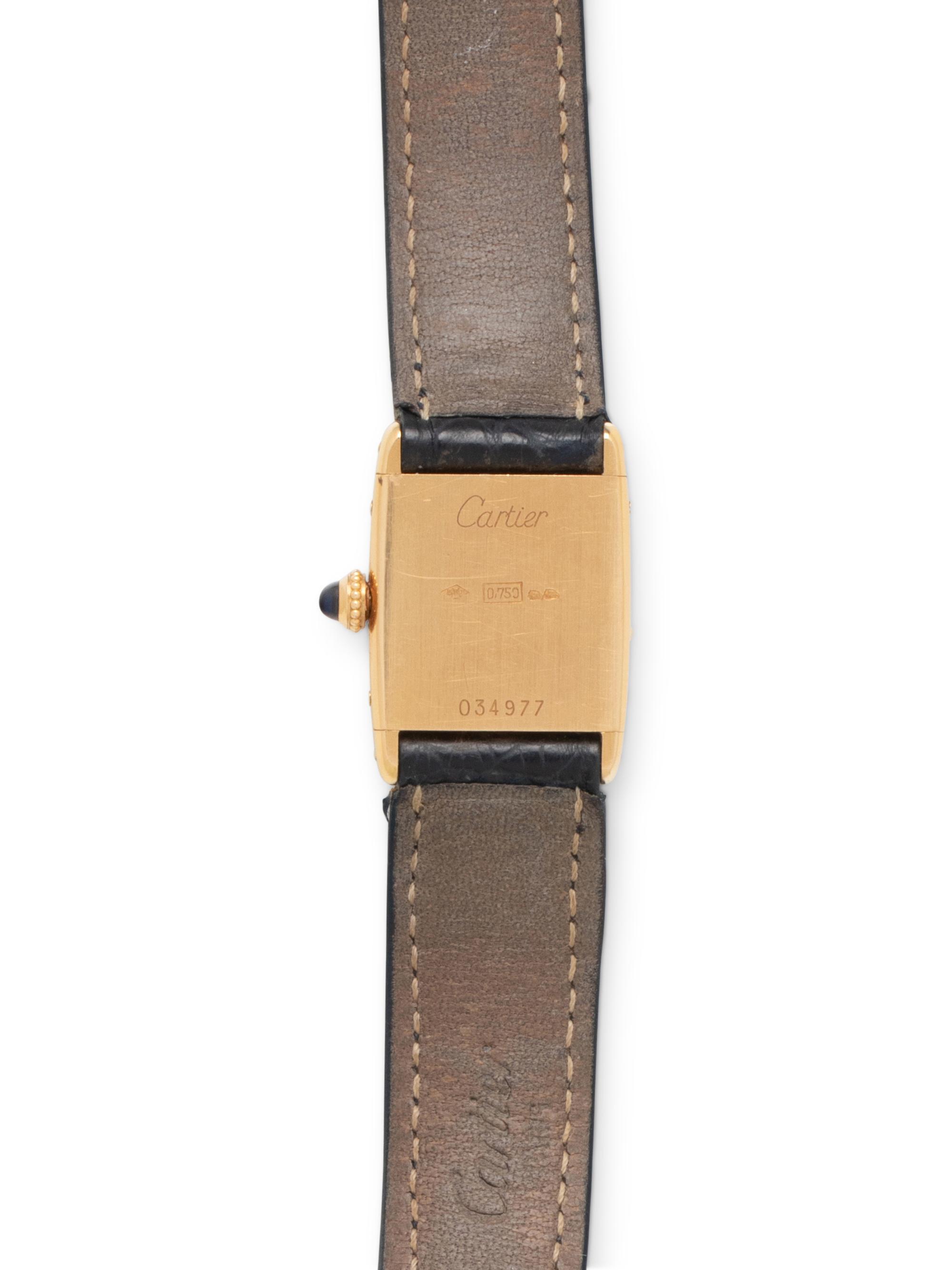 CARTIER, 18K YELLOW GOLD 'TANK ARRONDIE' WATCH