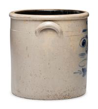 A William Rowley Four-Gallon Cobalt Decorated Crock