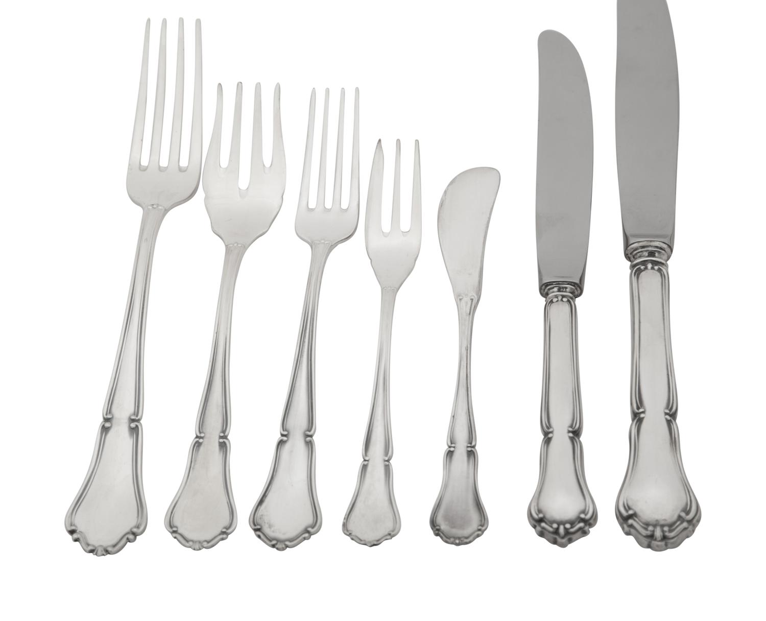A Peruvian Silver Flatware Service
