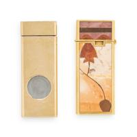 YELLOW GOLD LIGHTER AND CIGARETTE CUTTER