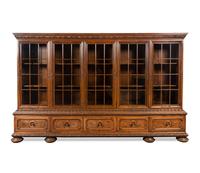 A Renaissance Revival Carved Walnut Vitrine Cabinet