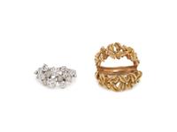 BICOLOR GOLD AND DIAMOND CONVERTIBLE RING
