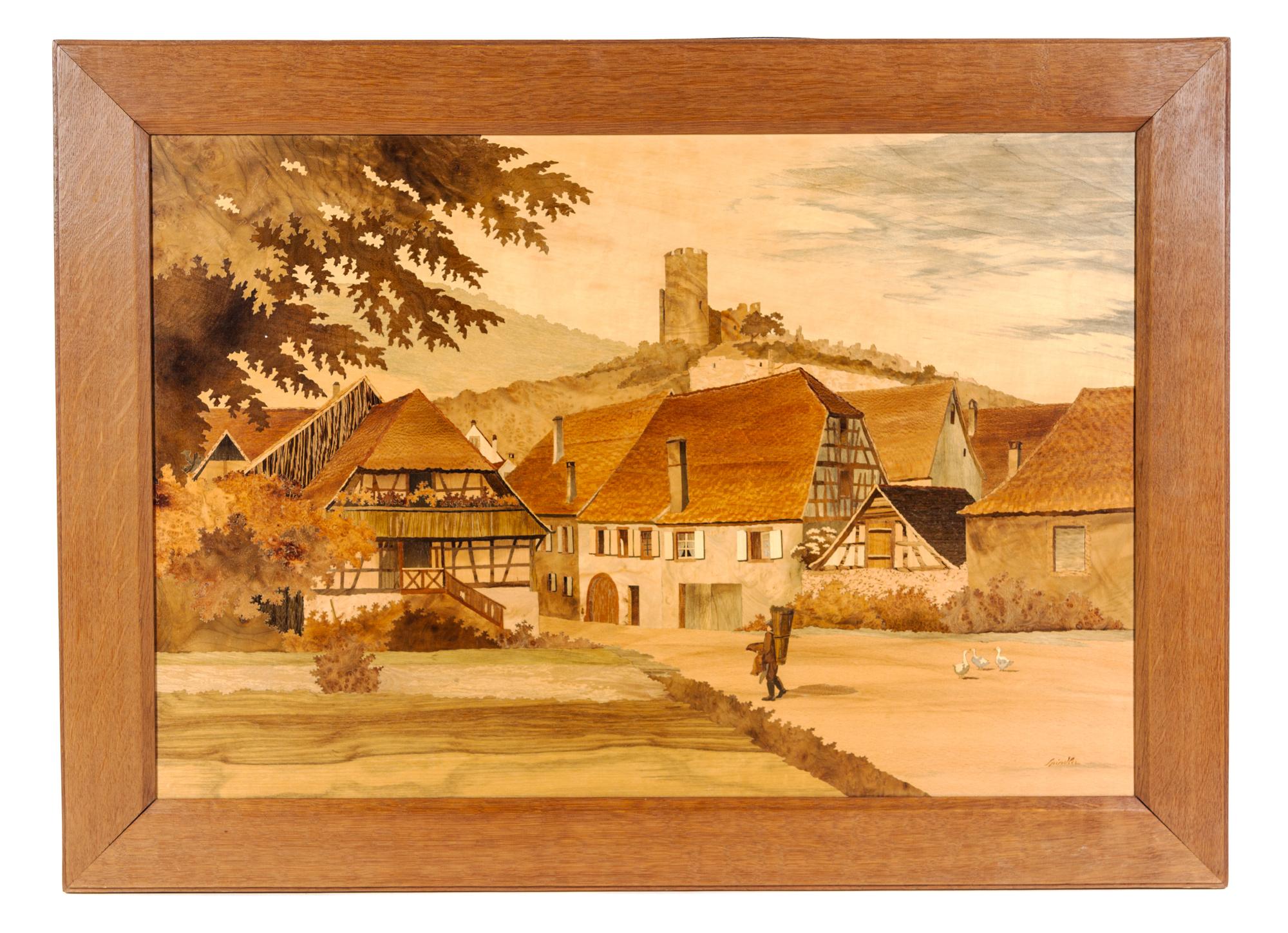A Set of Five French Marquetry Panels Height of largest overall 30 1/4 x width 47 inches. — PAUL SPINDLER (1907-1980)
