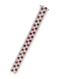 BURMESE RUBY AND DIAMOND BRACELET