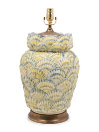 A Mottahedeh Porcelain Shell Lamp