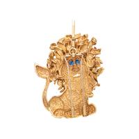 YELLOW GOLD LION PENDANT/BROOCH