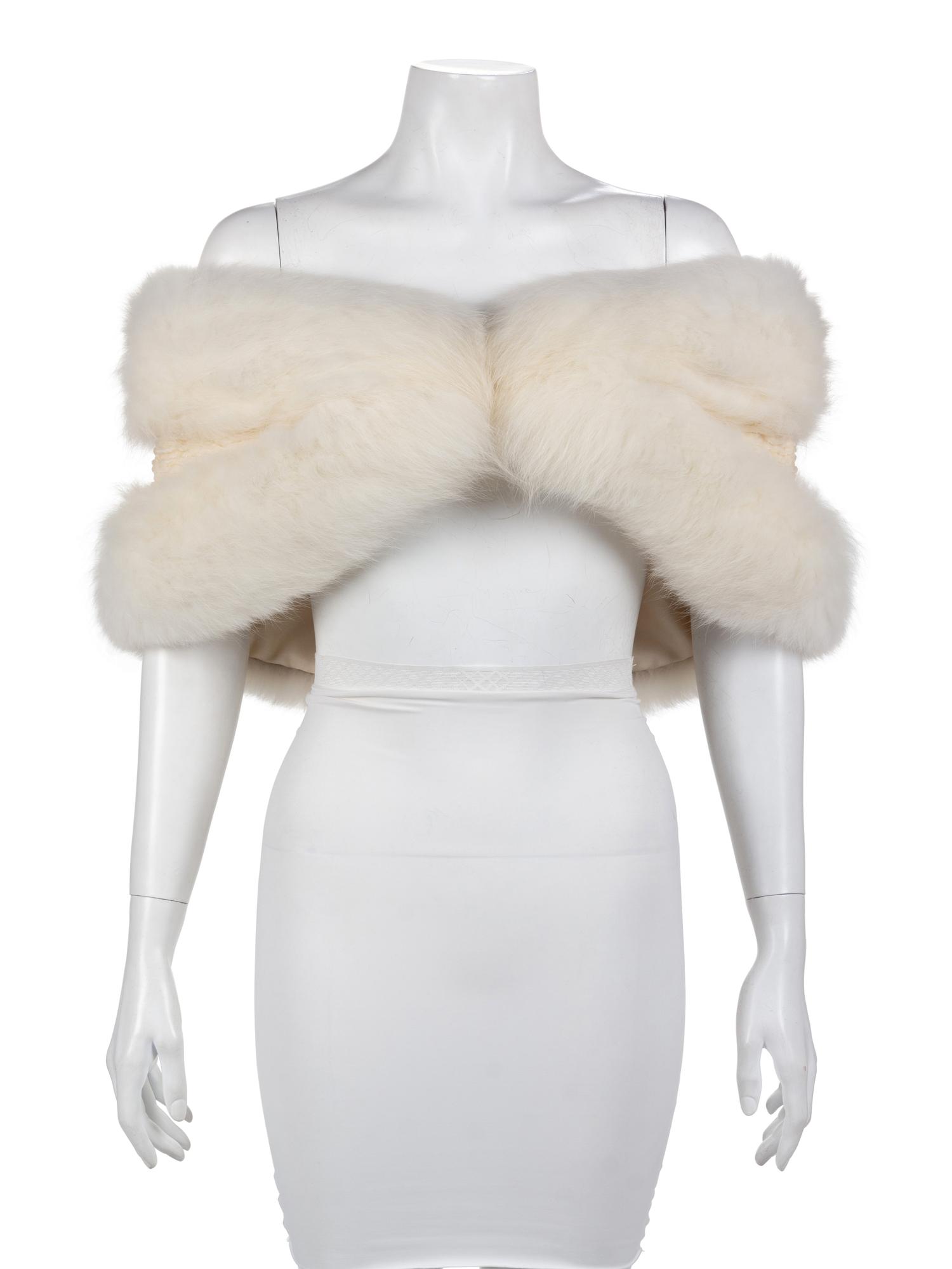 White Mink Fur Shrug, 1970's-1980's