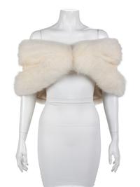 White Mink Fur Shrug, 1970's-1980's
