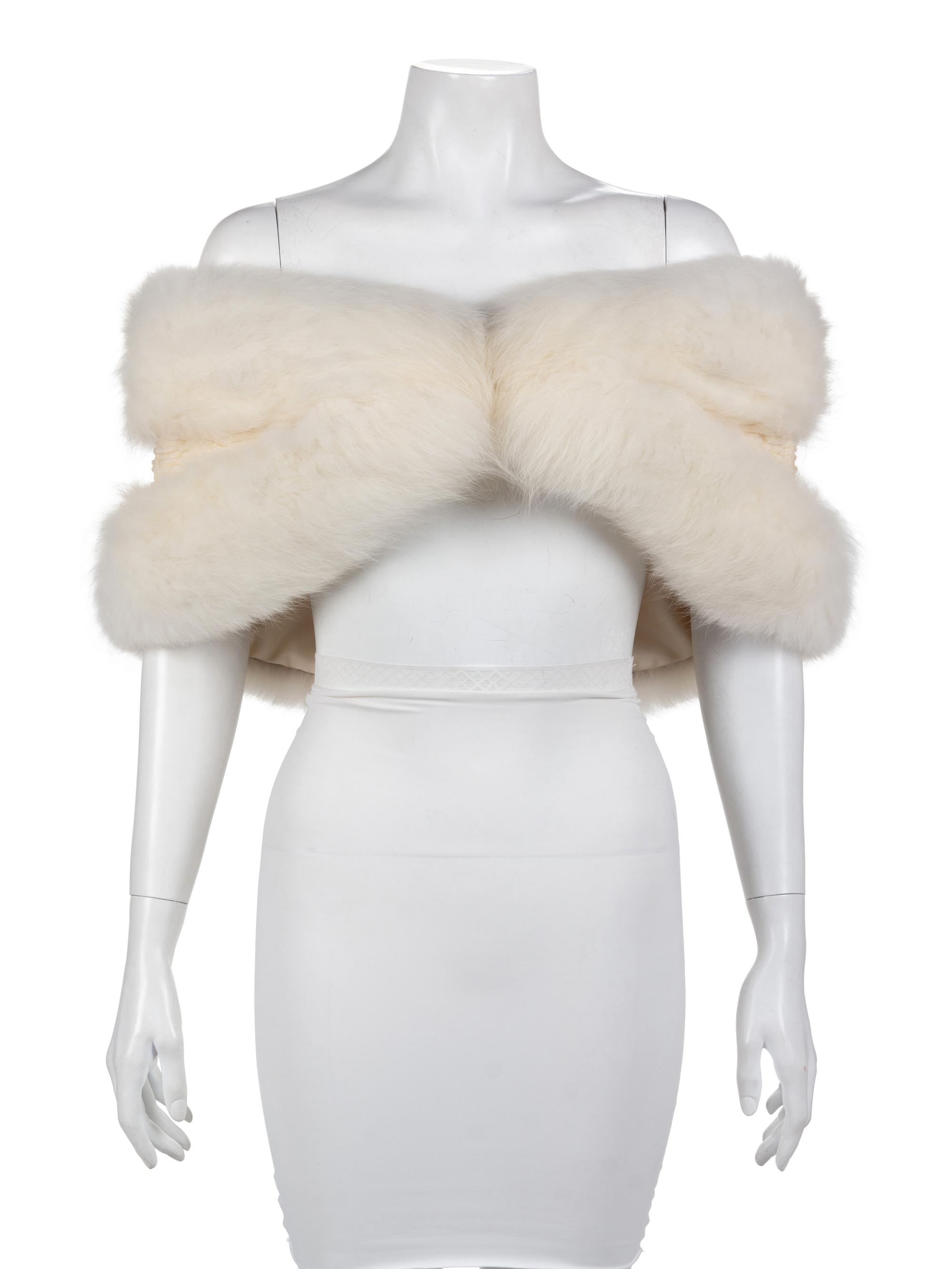 White Mink Fur Shrug, 1970's-1980's