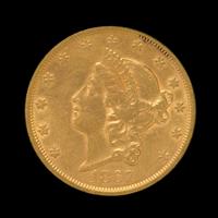 A United States 1867-S Liberty Head $20 Gold Coin