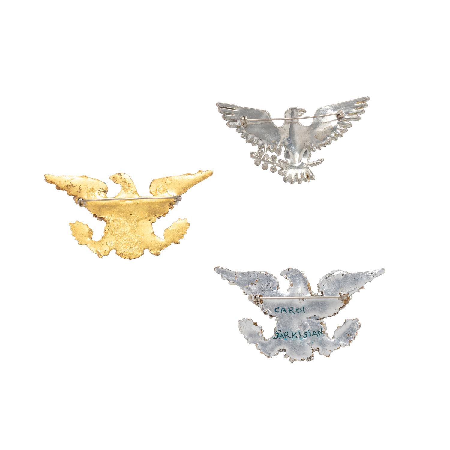 COLLECTION OF COSTUME JEWELRY EAGLE PINS