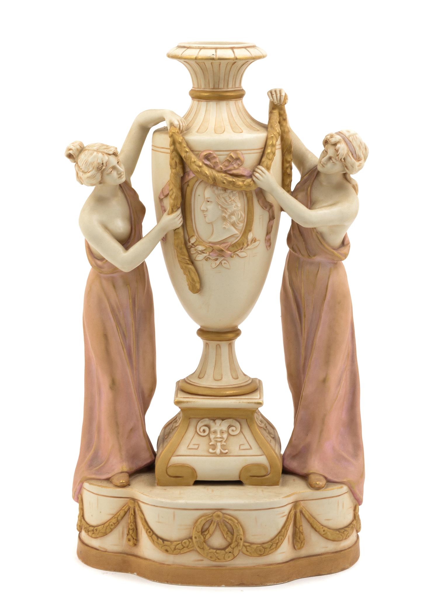 A Royal Dux Figural Vase Height 14 1/4 inches. — FIRST HALF 20TH CENTURY