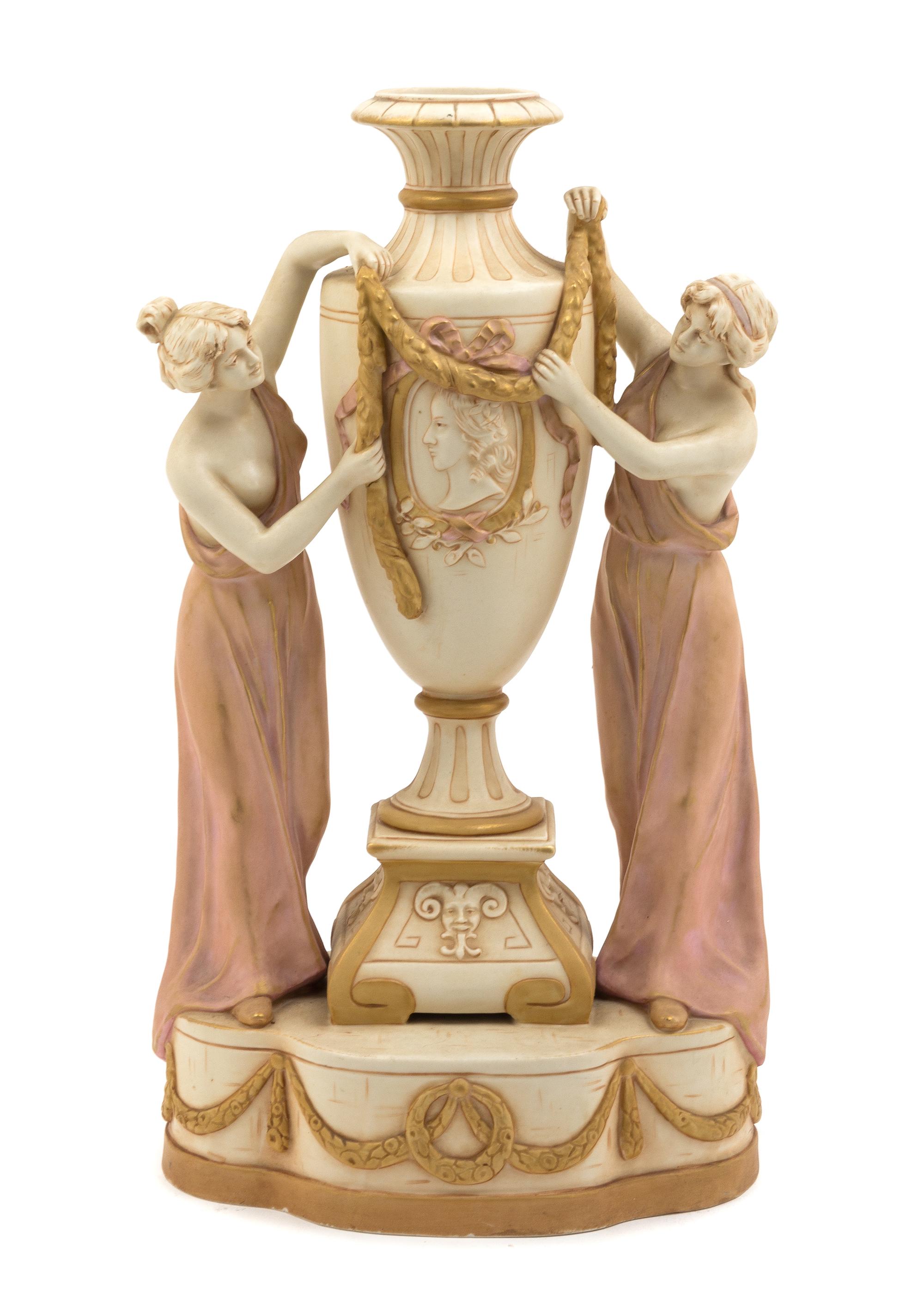 A Royal Dux Figural Vase Height 14 1/4 inches. — FIRST HALF 20TH CENTURY