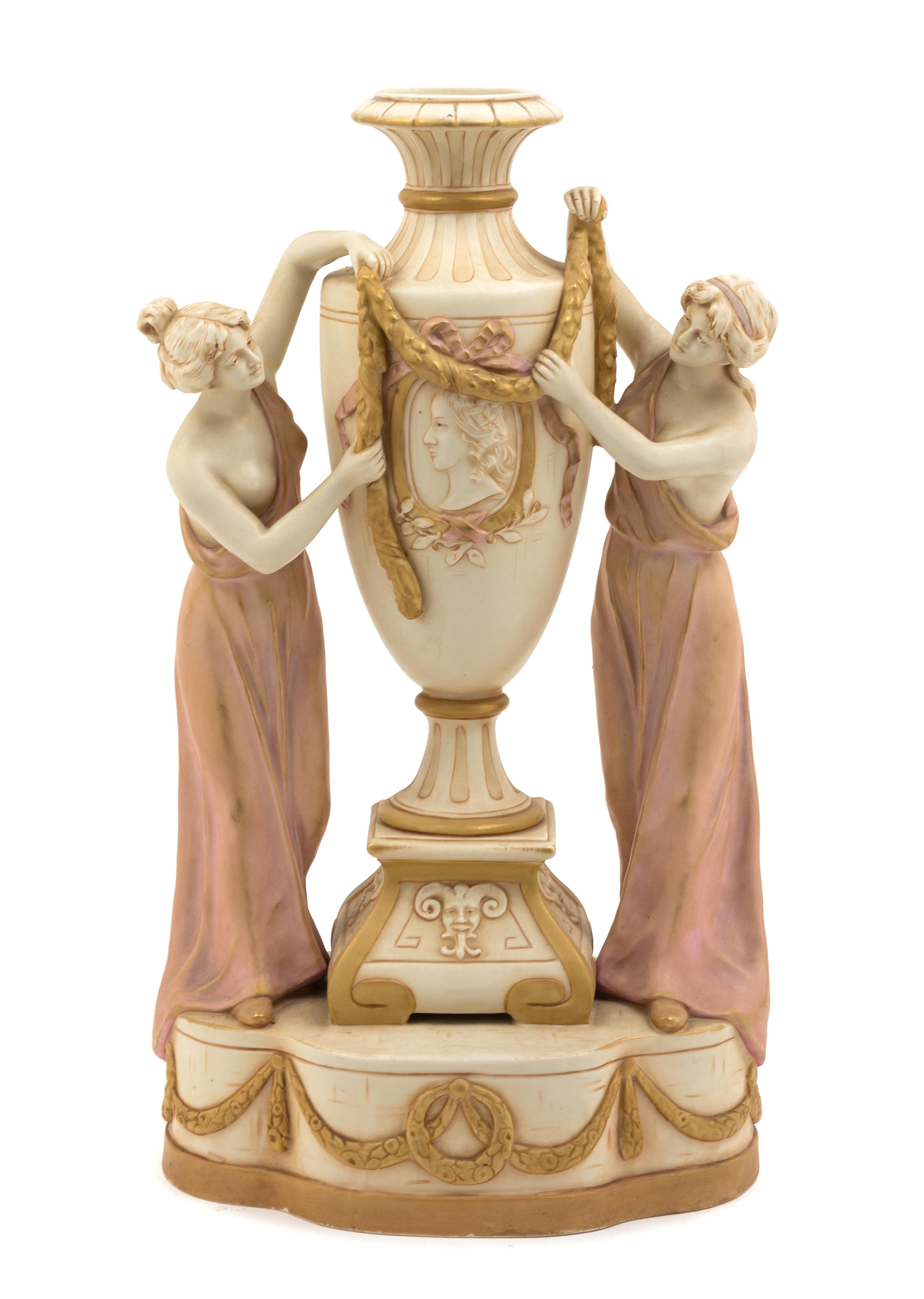 A Royal Dux Figural Vase Height 14 1/4 inches. — FIRST HALF 20TH CENTURY