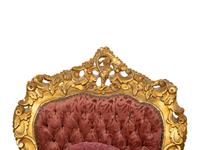 A Pair of Italian Rococo Style Giltwood Armchairs
