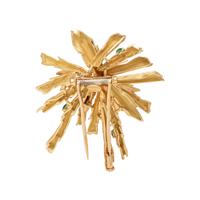 CHAUMET, YELLOW GOLD, DIAMOND AND EMERALD BROOCH