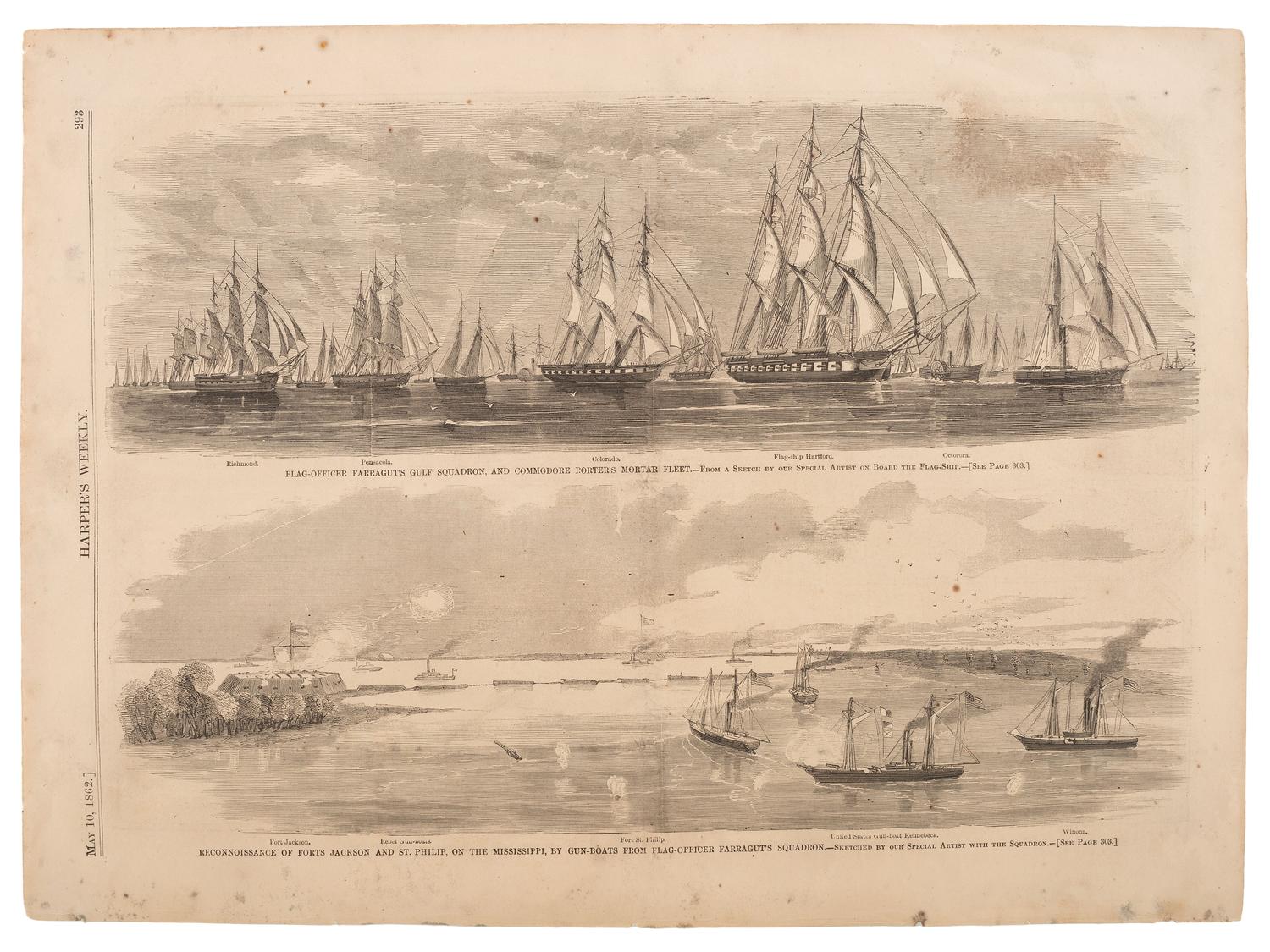 [CIVIL WAR]. Harper's Pictorial History of the Civil War. 20 issues, 1894. [With:] Engraving.