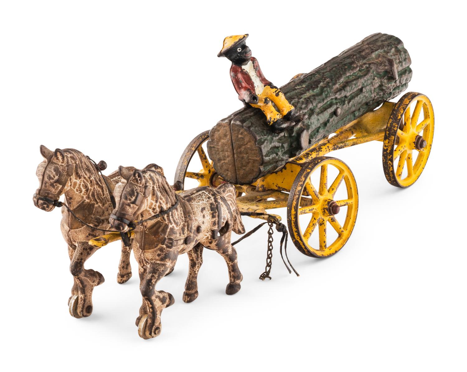 A Group of Three Cast Iron Horse-Drawn Carts