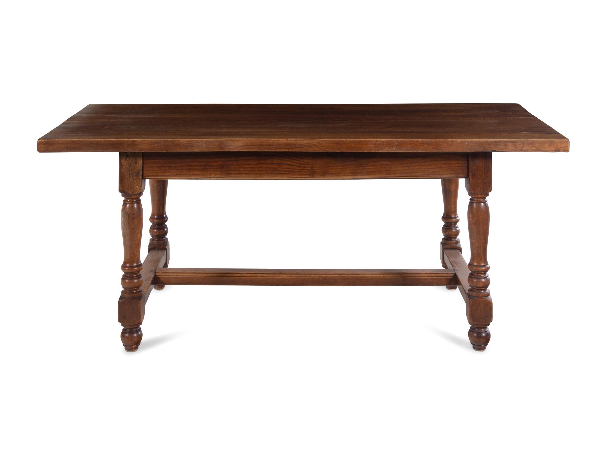 An Oak Dining Table with Turned Legs