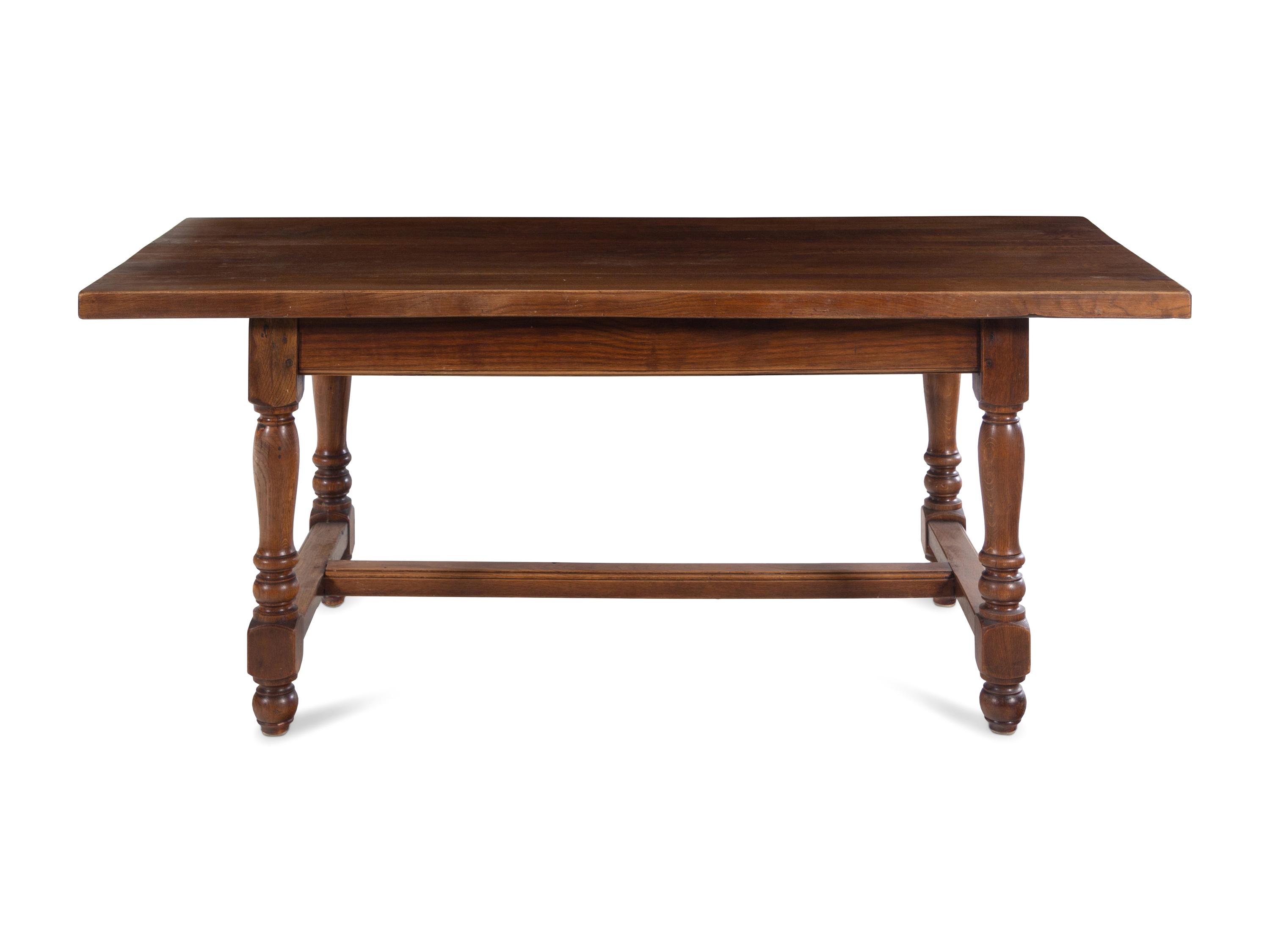 An Oak Dining Table with Turned Legs
