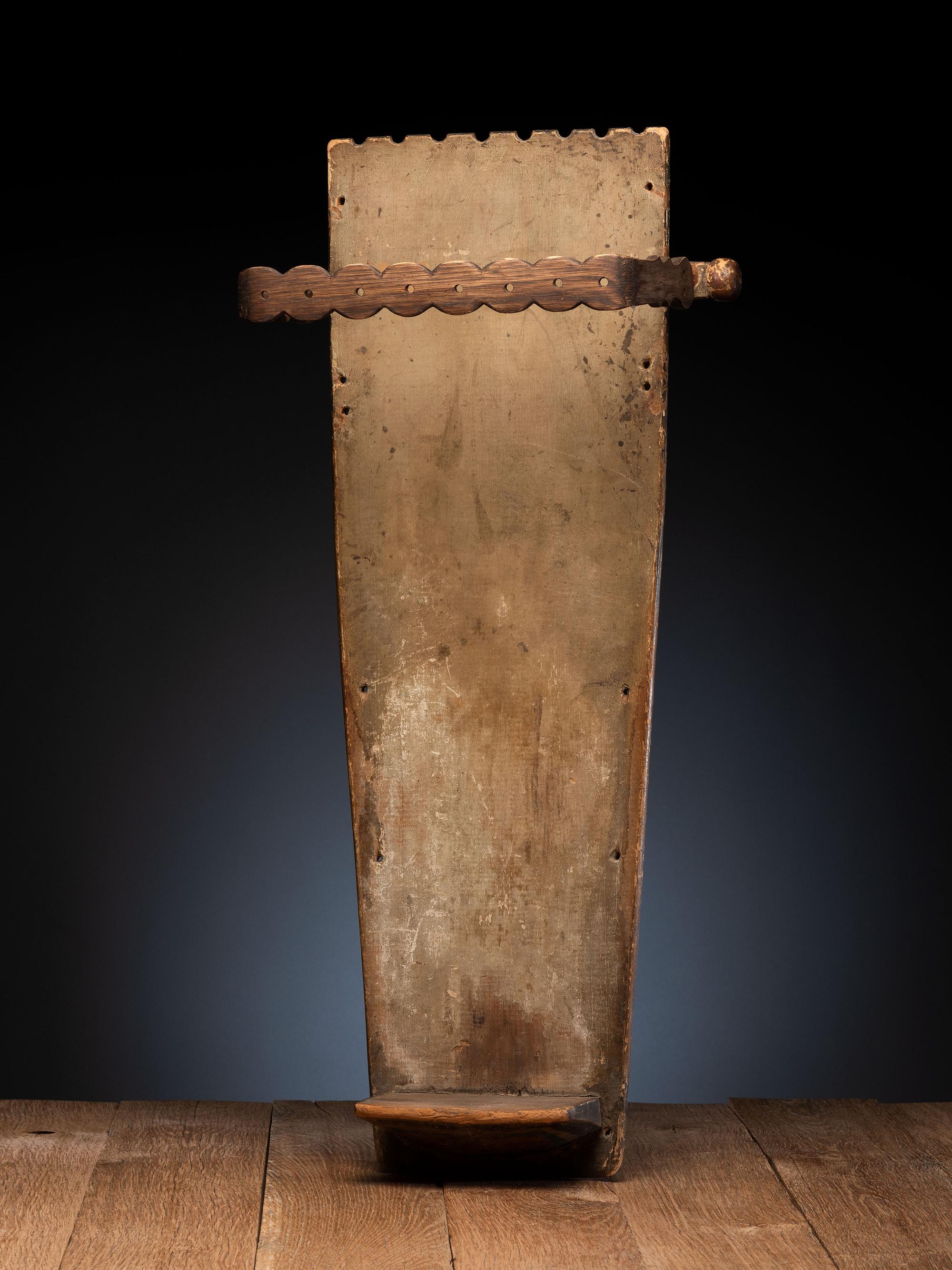 Mohawk Carved and Painted Cradle