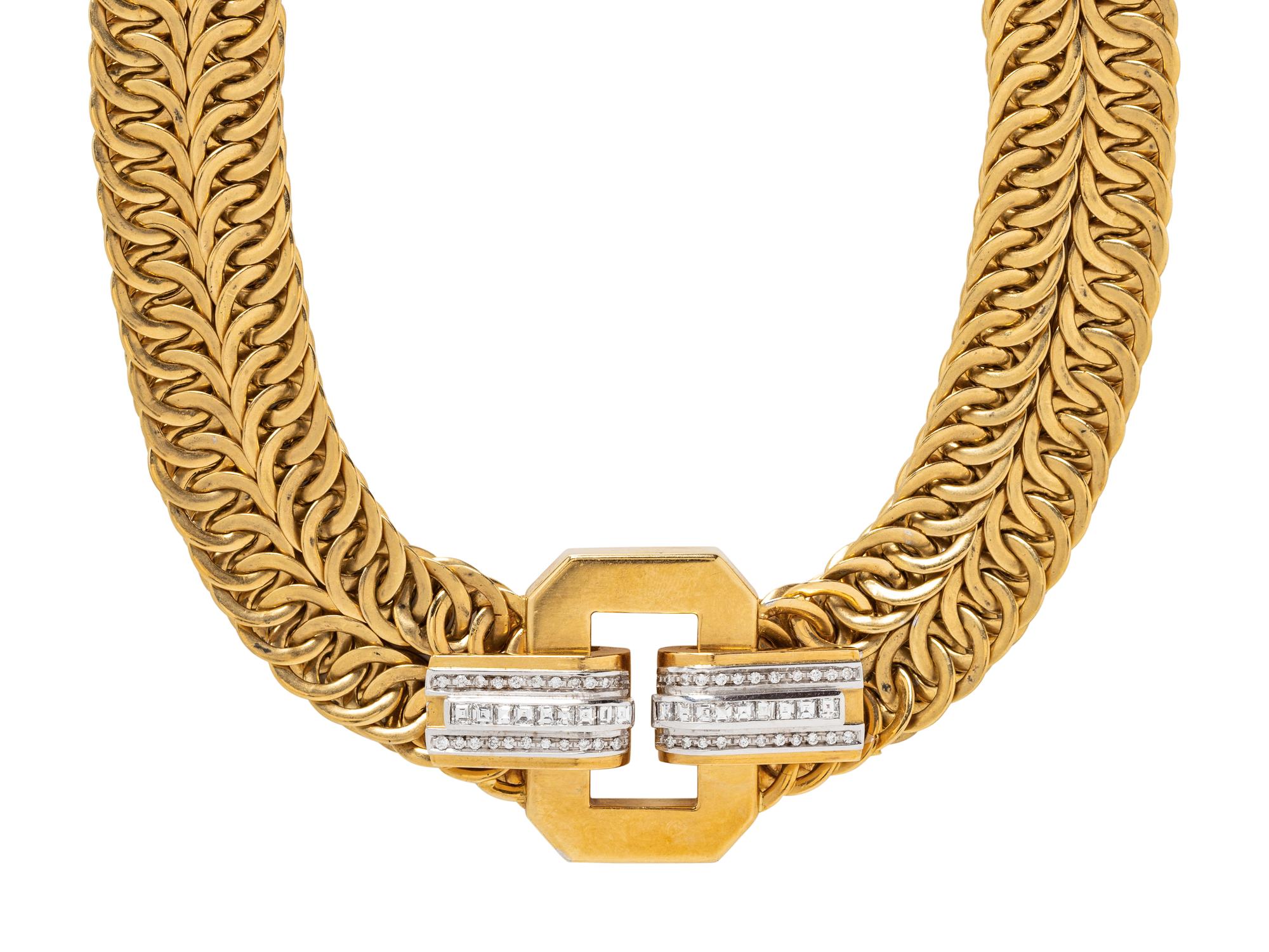 WEINGRILL, YELLOW GOLD AND DIAMOND NECKLACE