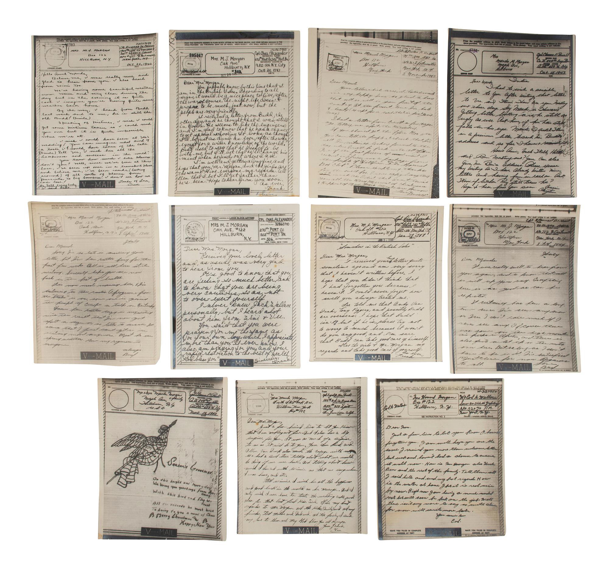 [AFRICAN AMERICANA - NATIVE AMERICANS - WWII]. World War II correspondence with Maud Morgan of Hillburn, NY, a member of the "Jackson Whites/Ramapough Mountain Indians."