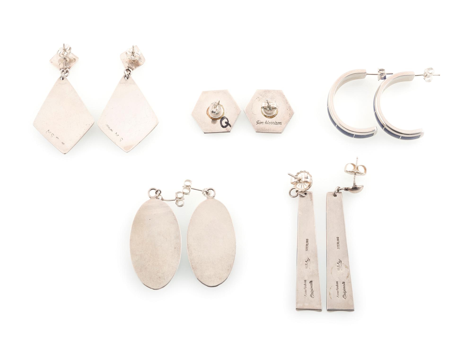 Navajo Silver and Mosaic Inlay Post Earrings