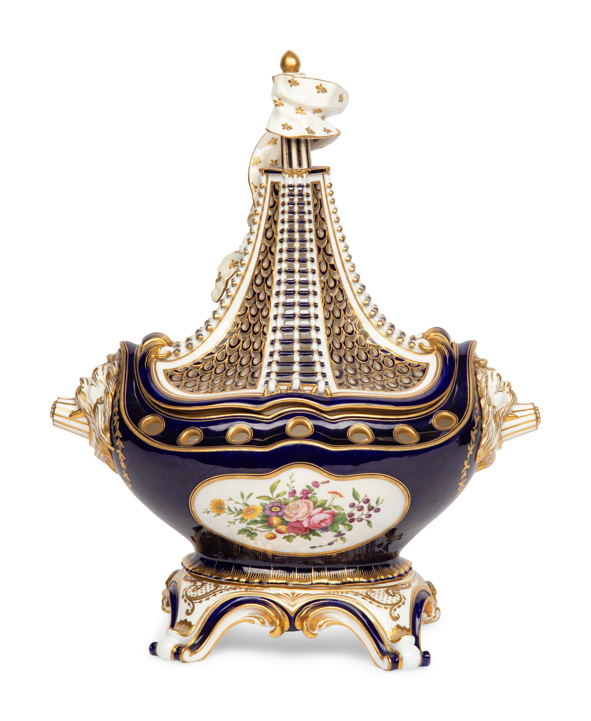 A Sèvres Style Porcelain Potpourri Urn
