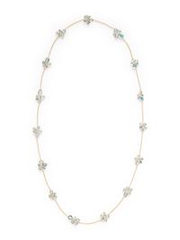 YELLOW GOLD AND AQUAMARINE NECKLACE