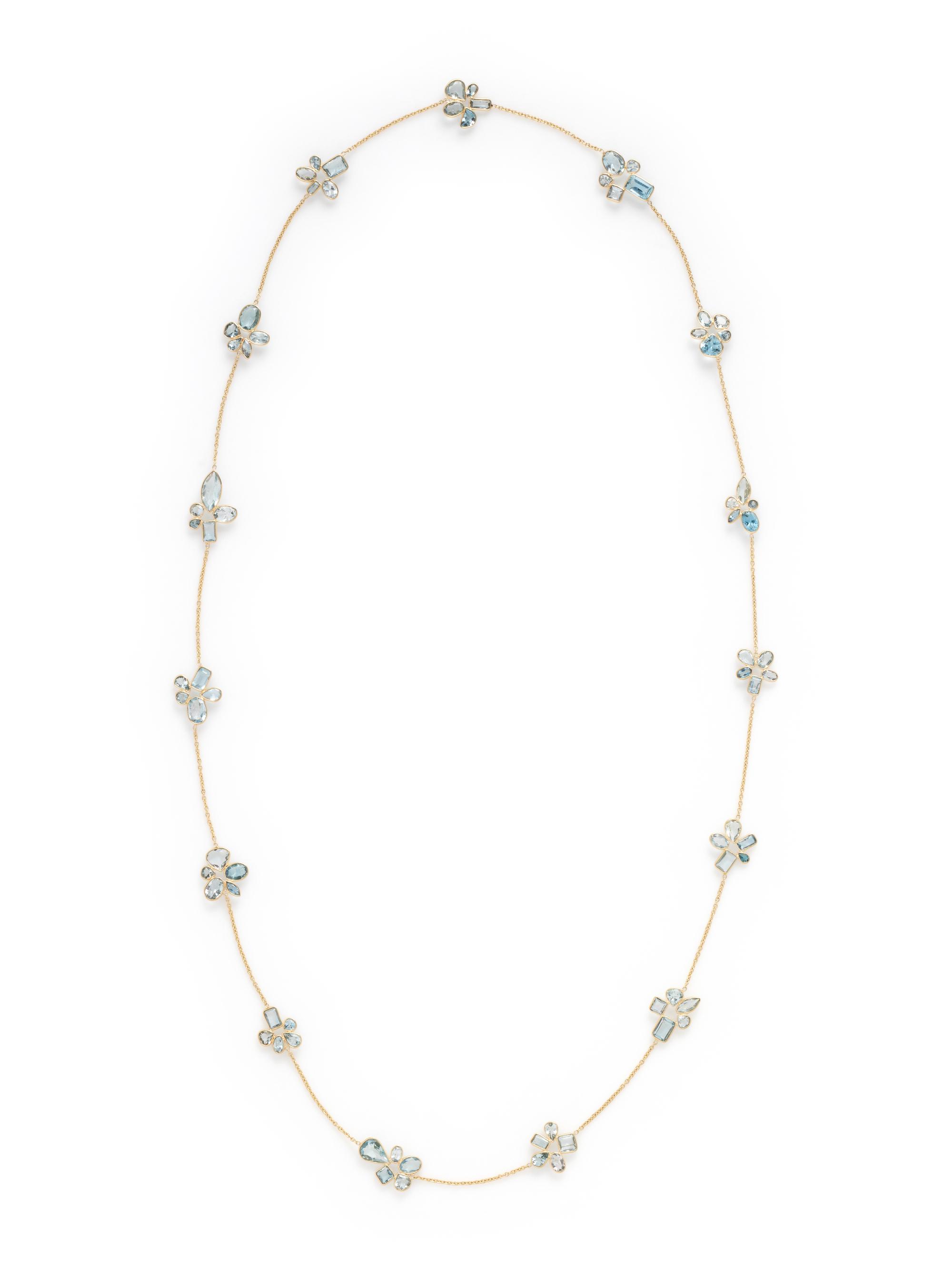 YELLOW GOLD AND AQUAMARINE NECKLACE