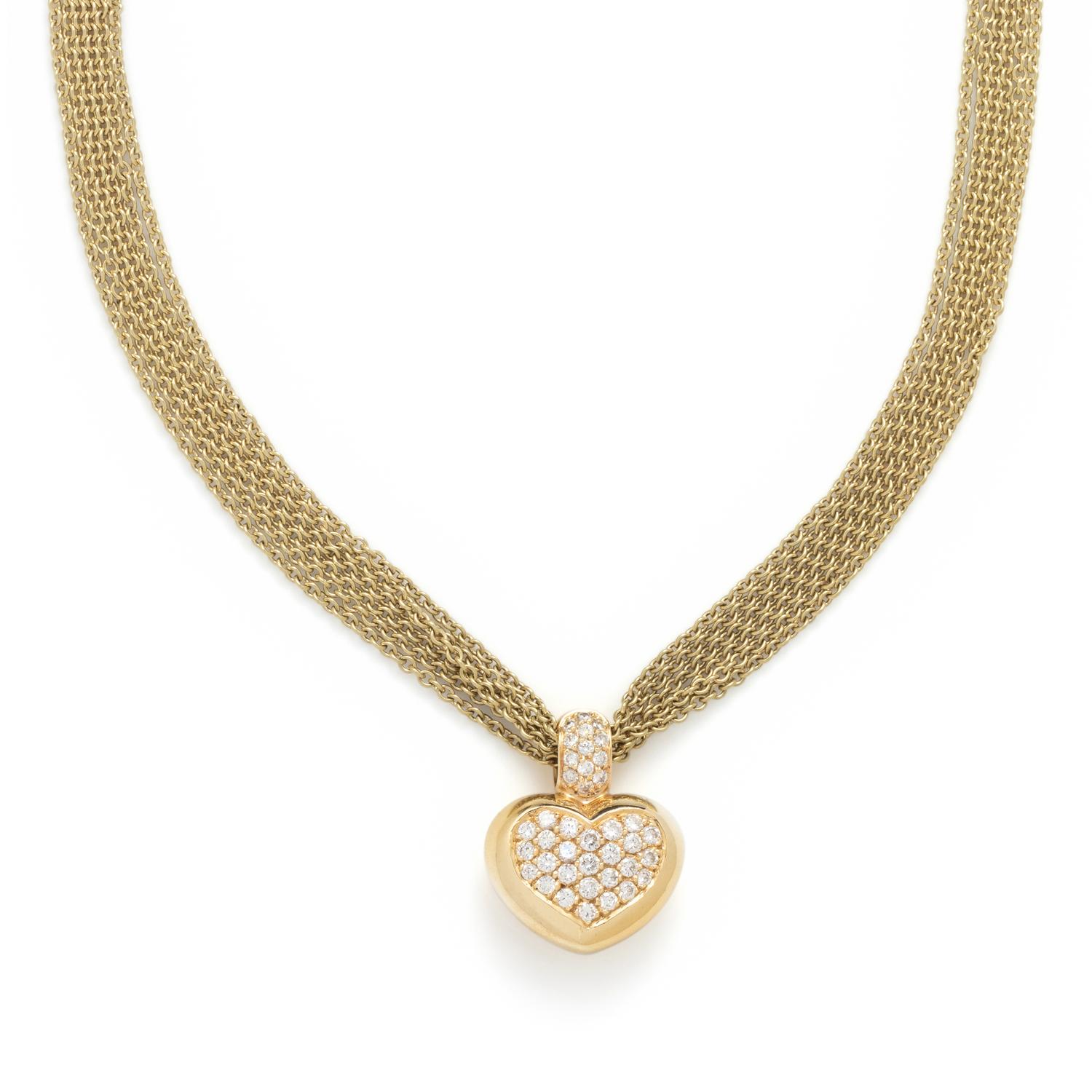 ASPERY & GULDAG, YELLOW GOLD AND DIAMOND MULTISTRAND PENDANT/NECKLACE