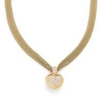 ASPERY & GULDAG, YELLOW GOLD AND DIAMOND MULTISTRAND PENDANT/NECKLACE