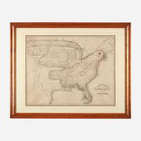 The Eagle Map of the United States Engraved for the Rudiments of National Knowledge Joseph (1767-1837) and James (b. 1811) Churchman, Philadelphia, PA, 1833