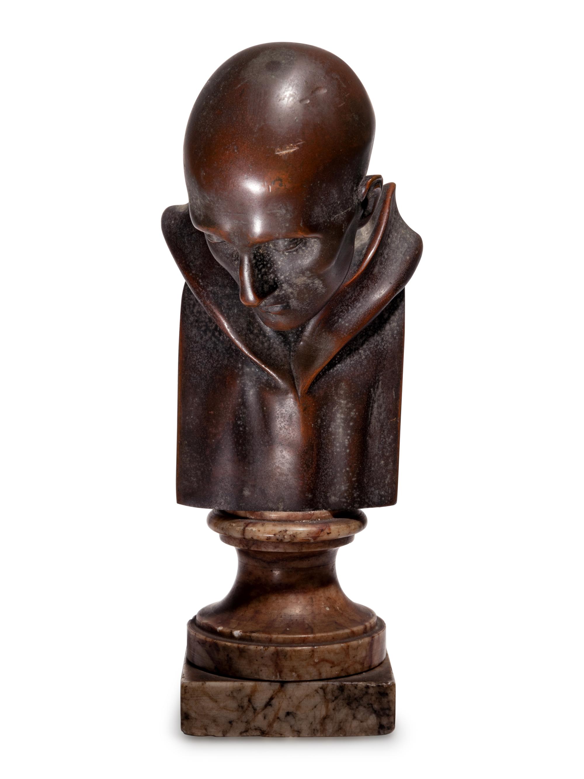A Continental Bronze Bust of Dante Alighieri