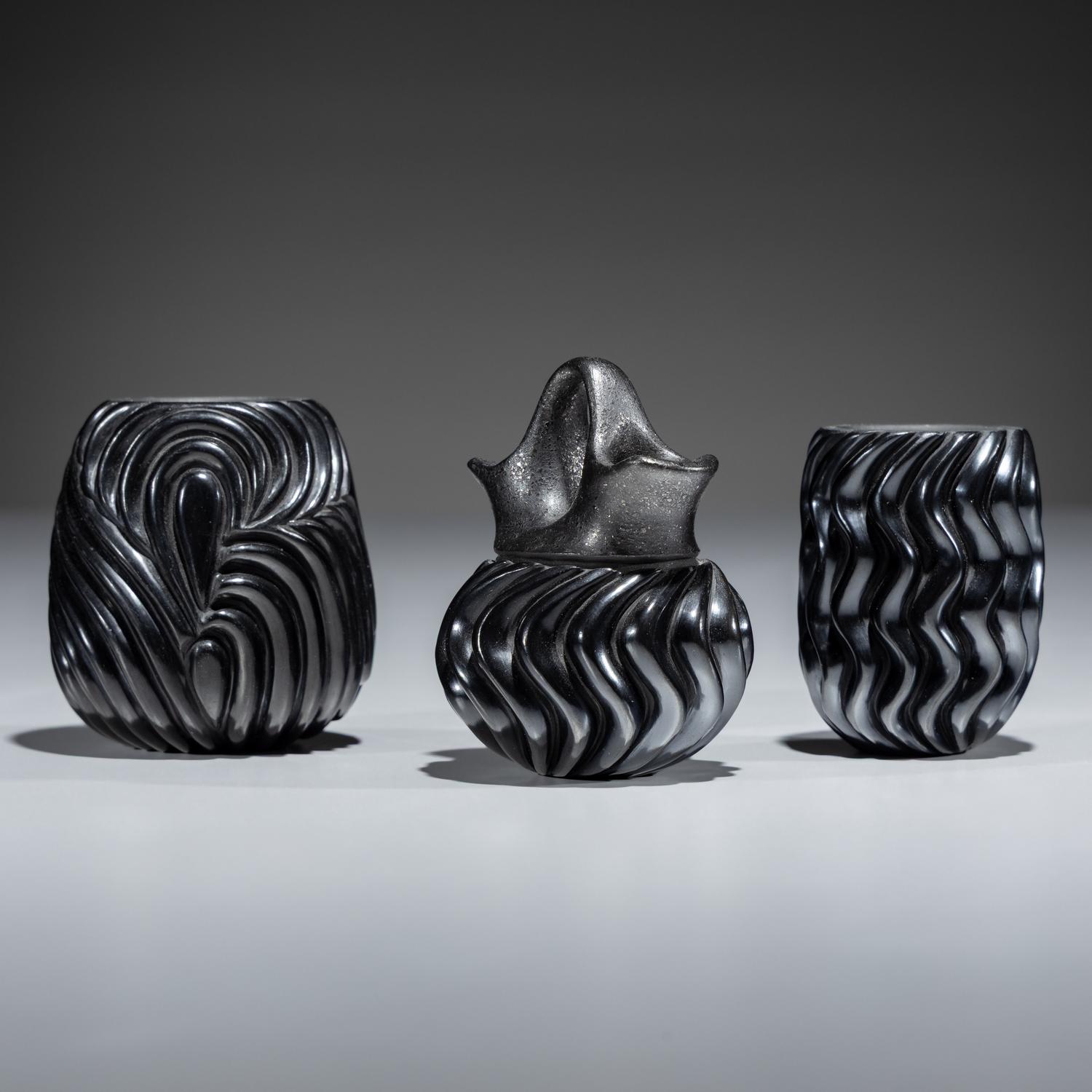 Blackware Ribbed Pottery